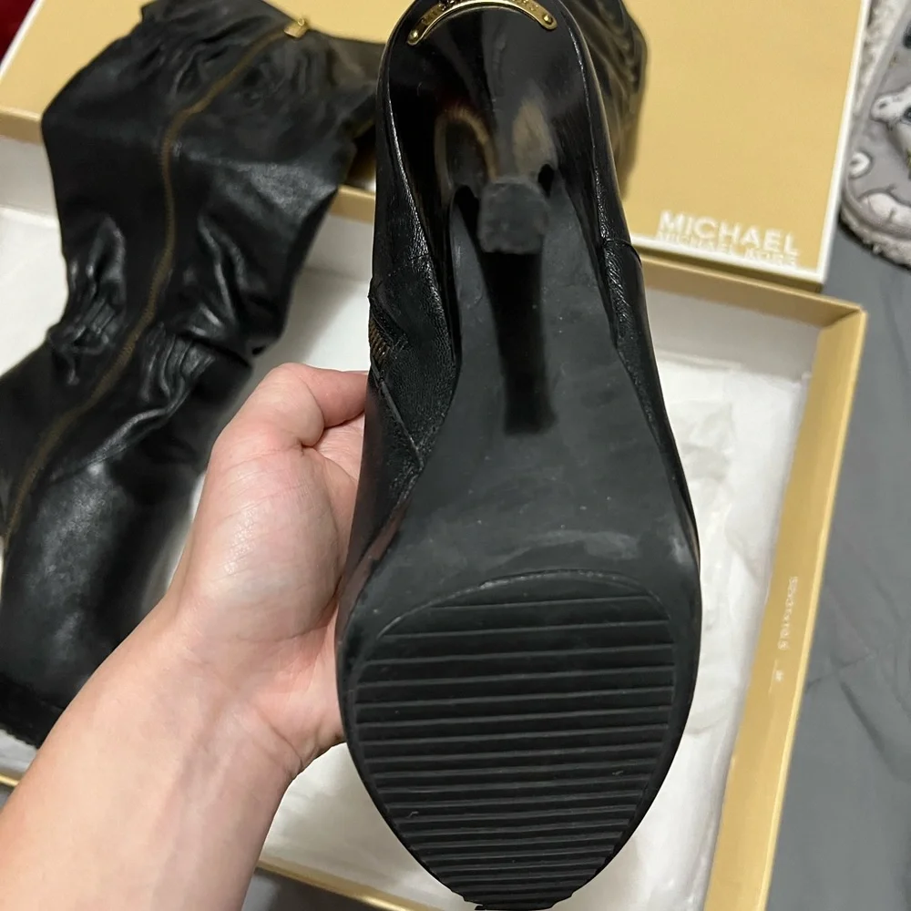 Michael Kors Black Heeled Boots - Picture 3 of 7